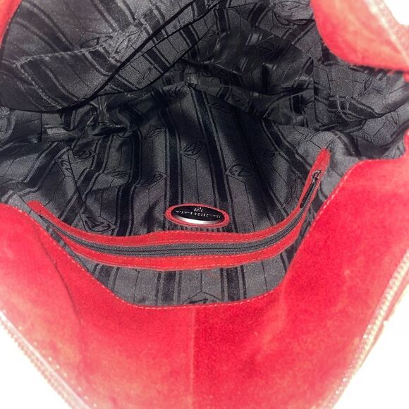 Francesco Biasia Dana Patent Leather Candy Apple Red Hobo Bag - Picture 7 of 8